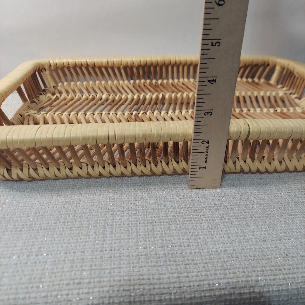 MCM Danish Rattan Serving Tray Modern Chic‎ Boho Bamboo Vintage 17